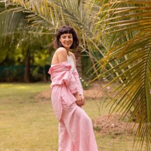 Rani Pink Lawn Cotton A-Line Frock - Girls Pakistani Dress
