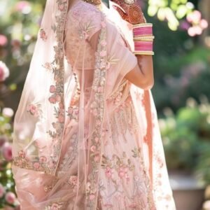Peach Khaddar Lehenga