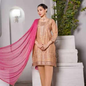 Mustard Yellow Net with Embroidery Gharara Set - Girls Pakistani Dress